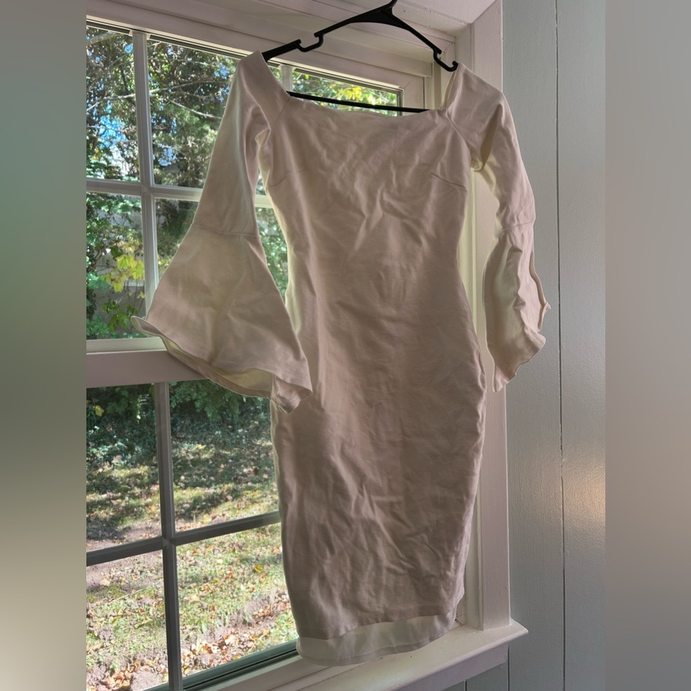Lulus bell sleeve white dress